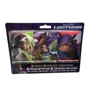 Disney Pixar Lightyear Crayons, 3 Boxes Of 8 Crayons Each, 24 Crayons Total, New